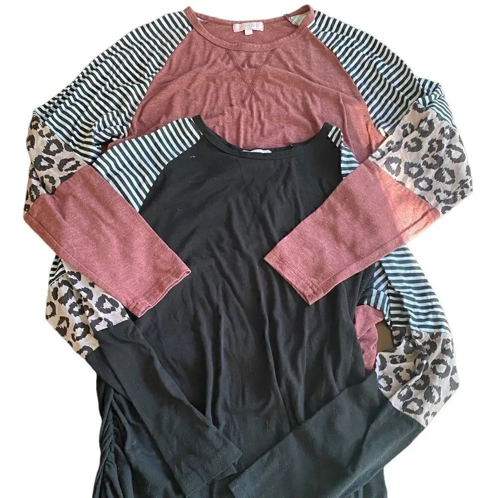 Set of 2 BHome Maternity Cotton Long Sleeve Tops